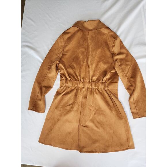 Urban Republic Faux Suede Women/S Long Duster Trench Jacket polyester/spandex - Picture 2 of 9